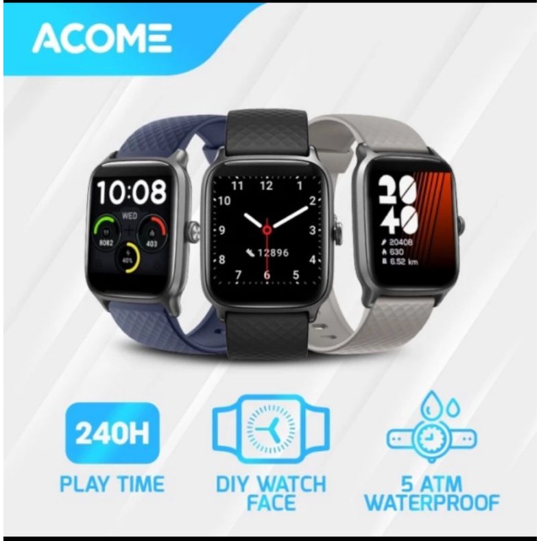 ACOME S1 Sport Smart Watch Tahan Air Bluetooth Monitor Kesehatan ORIGINAL