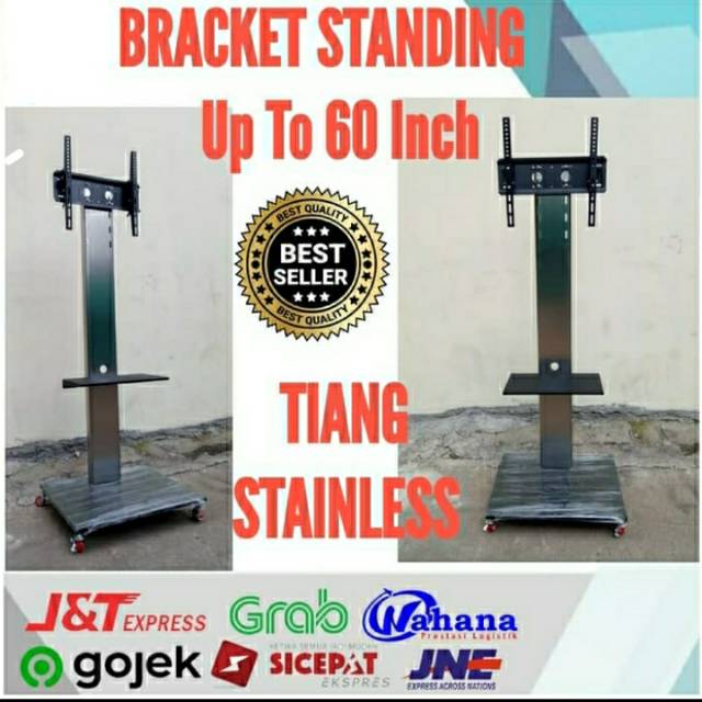 BRACKET STAND TV 32 SAMPAI 60 INCH TIANG STAINLESS
