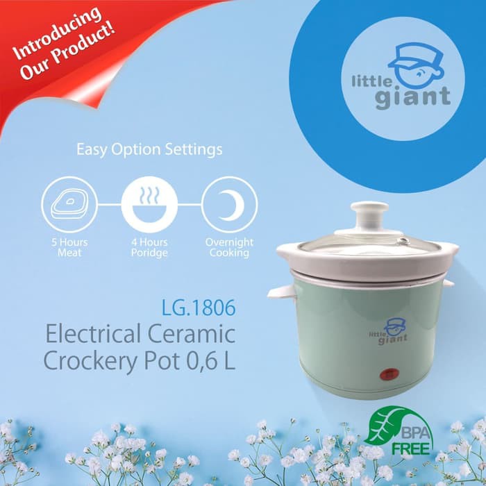 Little Giant LG 1806 Electrical Ceramic Crockery Pot 0.6L