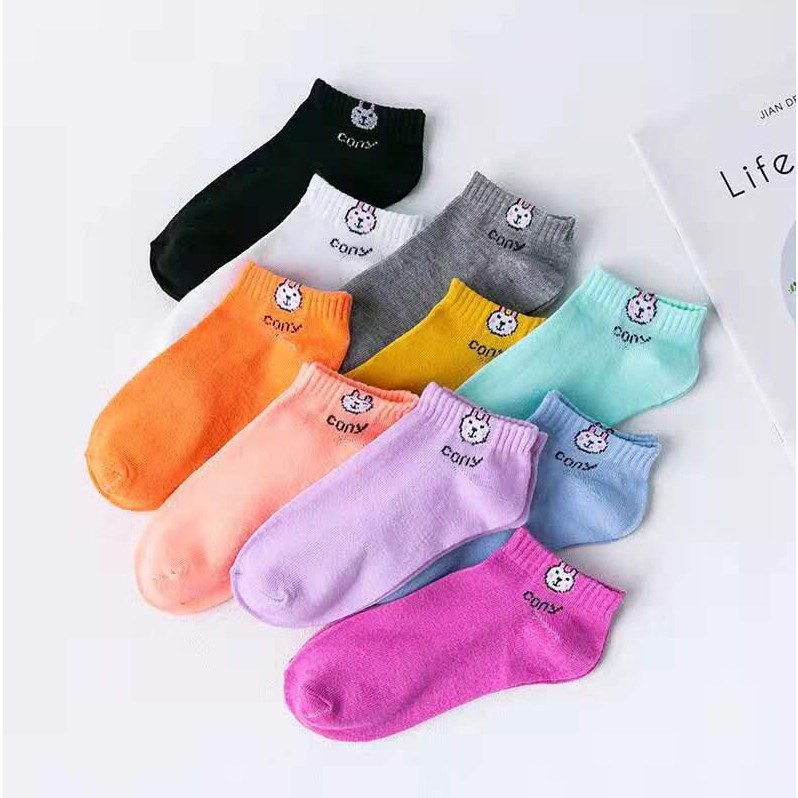 Kaos Kaki Perempuan Warna Polos Pendek/Mata Kaki.