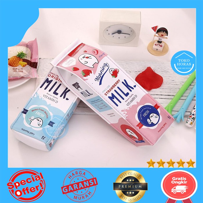 

Kotak Pensil Unik Lucu Kotak Susu MILK Tempat Alat Tulis Tempat Pensil Box pencil Pen Premium C12