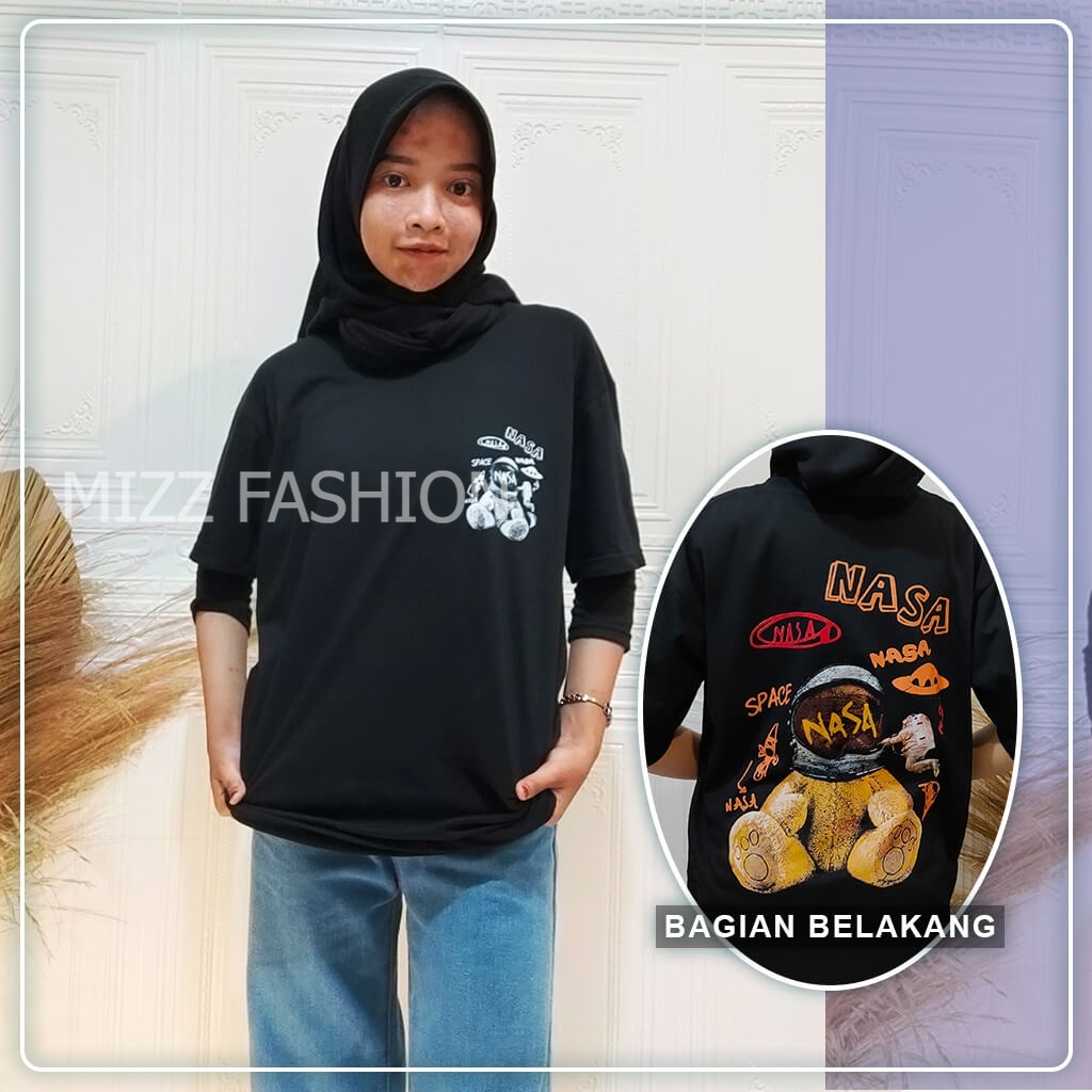 IM0022 KAOS DISTRO NASA BEAR BAJU OVERSIZE / Jeje Slebew SCBD Fashion Week Sudirman Citayam Bojongge