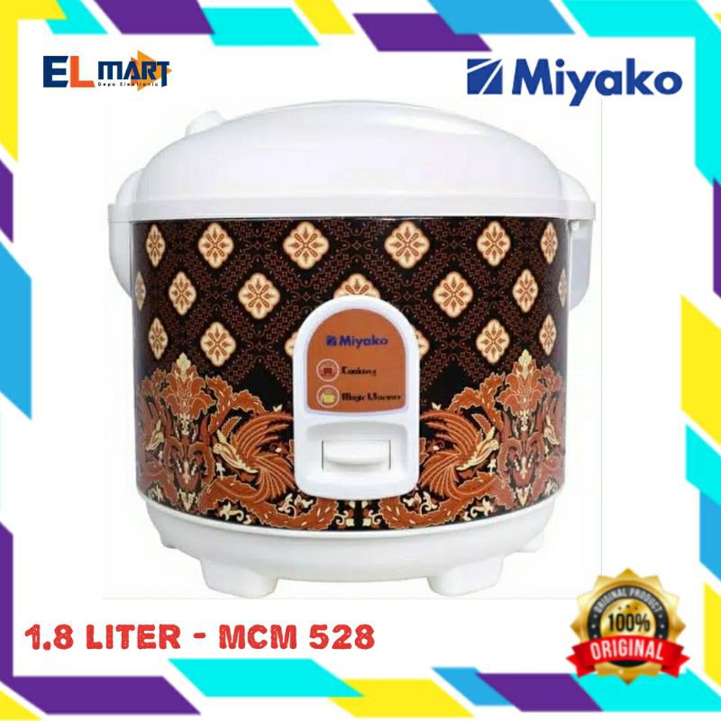 Miyako magic com 3in1 1,8L MCM528 batik Penanak Nasi Rice Cooker 1,8 Liter MCM 528