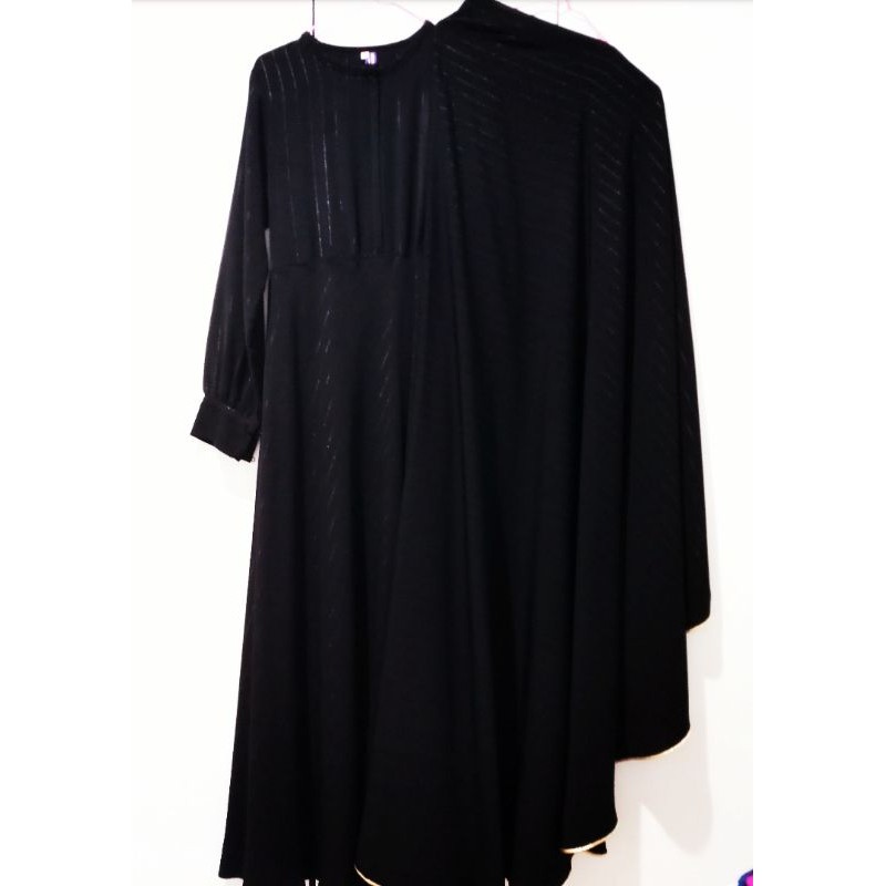 Gamis syar'i set jetblack