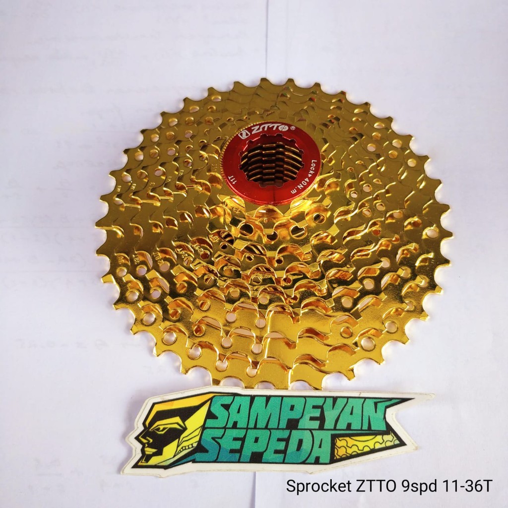 Sprocket Gir Belakang Sepeda MTB Federal 9 speed 11-36T ZTTO Gold Emas