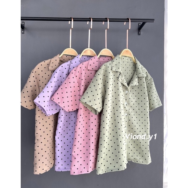 blouse polka/kemeja polka/atasan korea