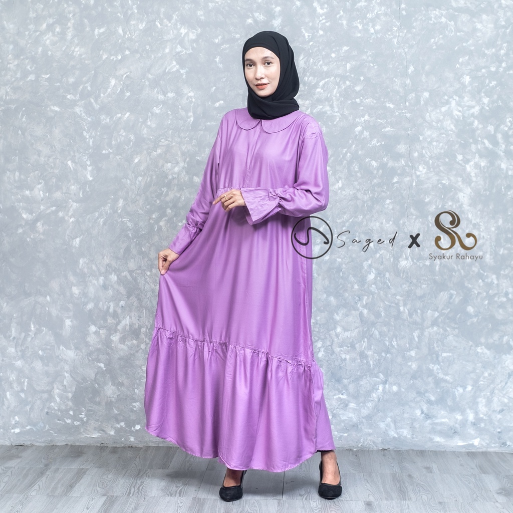Gamis Fashion Muslim - Dress Pakaian Muslim Wanita Material Rayon Uniqlo Eksklusif