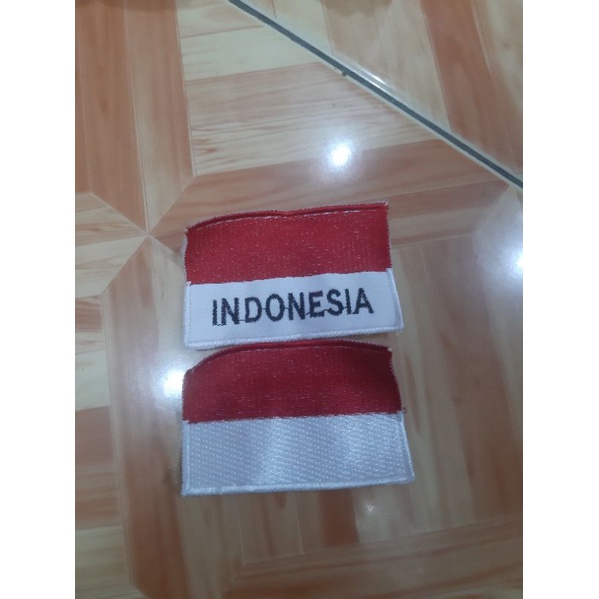 Bordir kain Badge Bendera Indonesia