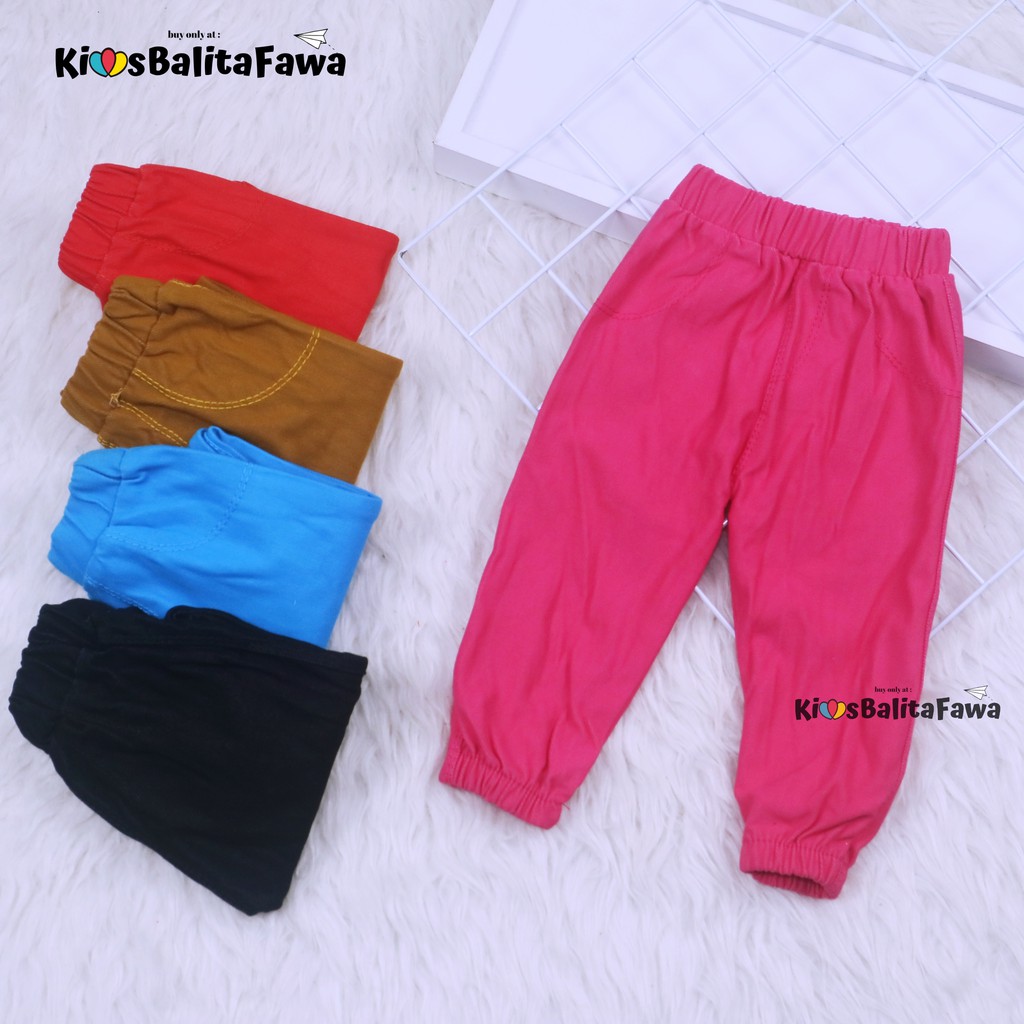 Jogger Bayi Uk 3-18 Bulan / Celana Pants Baby Anak Laki Perempuan Polos Murah Panjang Semi Jeans