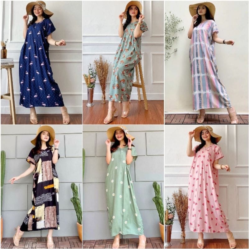 (RPA) ALL LONG DASTER PANJANG MIDI DRESS DAILY BUSUI OVERSIZE RAYON UNIQLO