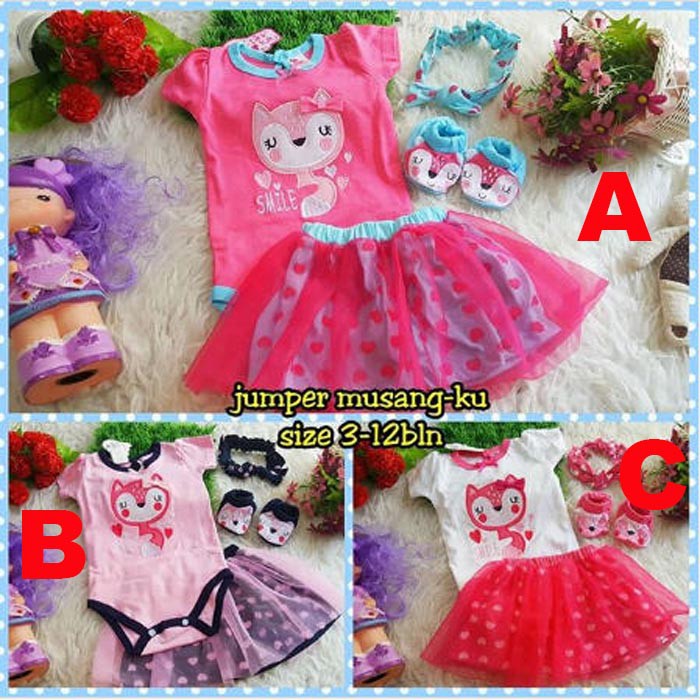 BAJU BAYI PEREMPUAN JUMPER BAYI LUCU SET LOVE SMILE