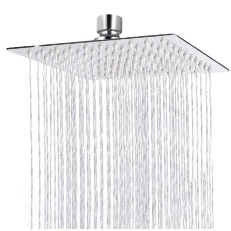 Wall Shower Stainles Ultra Slim 10 inch 25x25cm stainless steel Plus pipa 30cm - Wall Shower Mandi