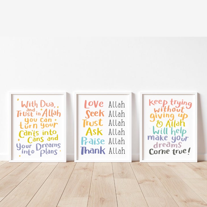 Hiasan Dinding Kamar Tidur Anak Islami - Kata Motivasi Quotes Islami Kamar Anak Perempuan Laki Laki