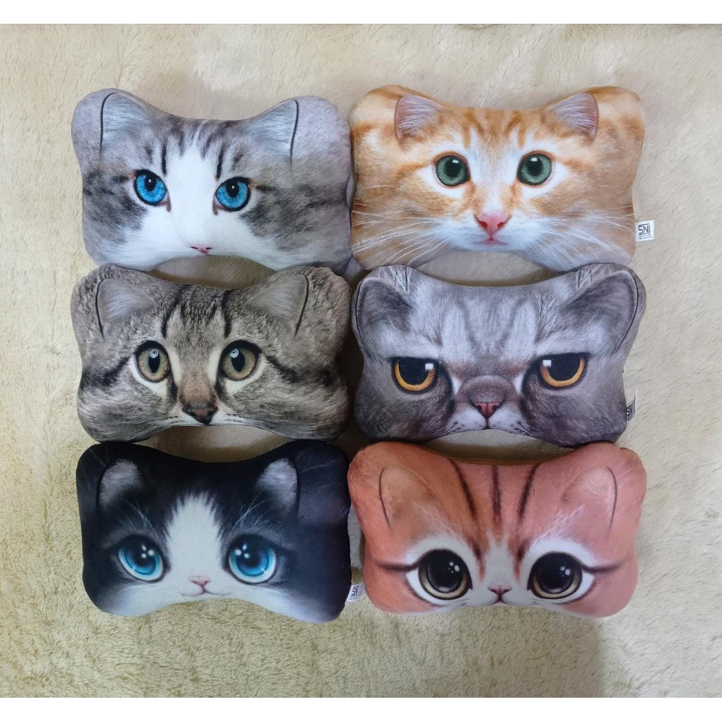 Koleksi Bantal Mobil: Bantal Mobil Kepala dan Leher dengan Motif Lucu dan Berkualitas BerSNI | Bantal Kepala Mobil Sepasang Head Rest Kucing Lucu