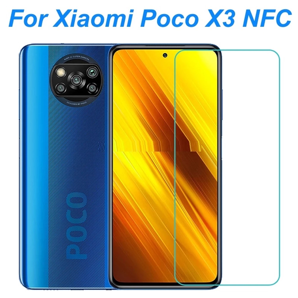 2-in-1 Glass for Poco X3 Front Screen &amp; Camera Lens Tempered Glass Screen Protectors for Xiaomi Poco X3 NFC Screen Protector