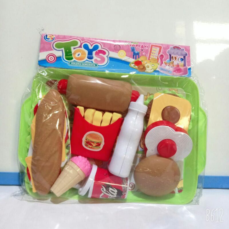 TERBARU!!!Mainan Anak Sweet Shop Fast Food+ Nampan Makanan