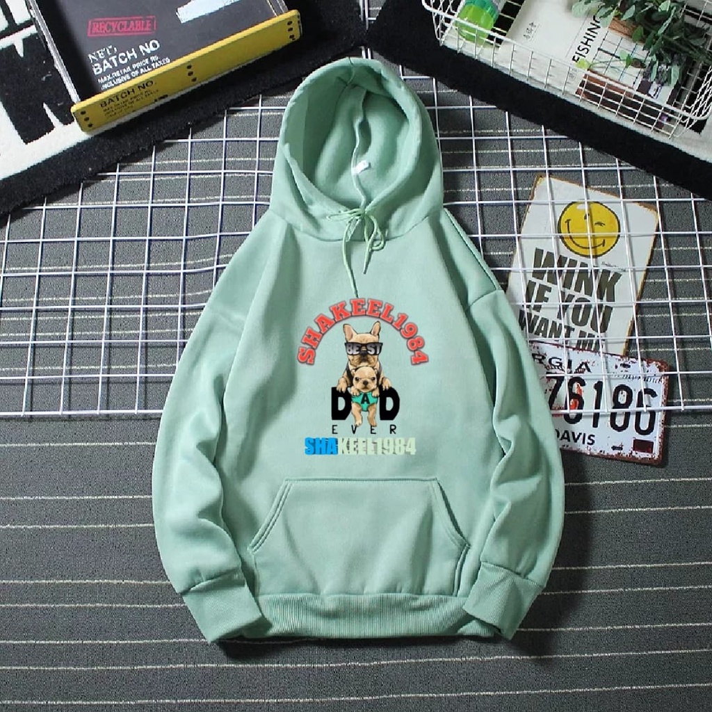 APPAREL PRIA sweater hoodie pria premium bahan katun tebal gramasi 280 motif DAD EVER terbaru ukuran M L XL XXL XXXL / switer hoodie wanita premium ukuran jumbo/switer hoodie laki terlaris ukuran jumbo premium