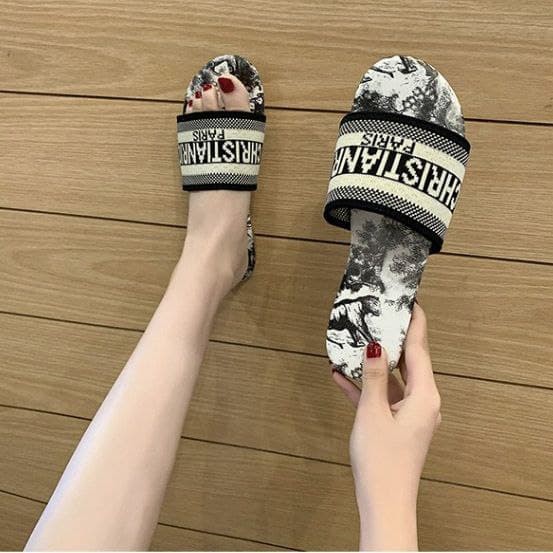 AGI9970 Sandal selip wanita Import terbaru termurah sandal slip on kekinian cod jakarta