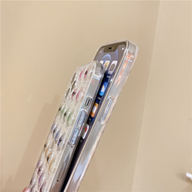 Fashion Creativity Bubble decompression phone case iPhone 11 12 Pro Max X XS XR 7 8 Plus SE 2020 transparent Shockproof Case