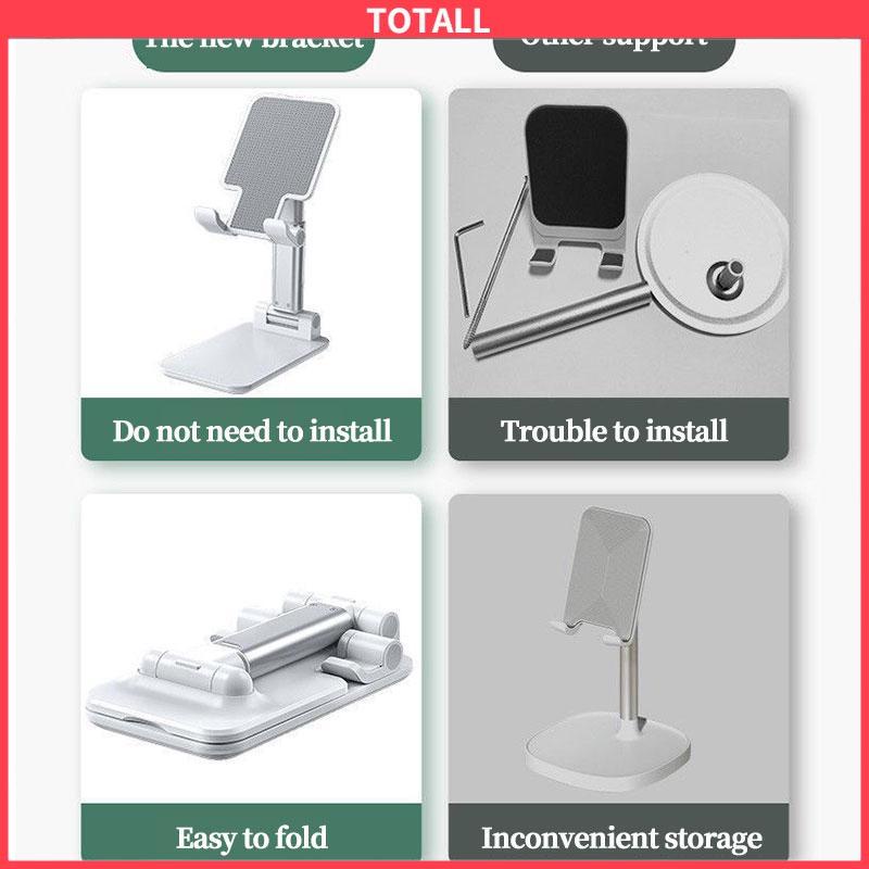 COD Braket Lipat Ponsel Desktop Braket Portabel Teleskopik Kelas Online Langsung-Totall