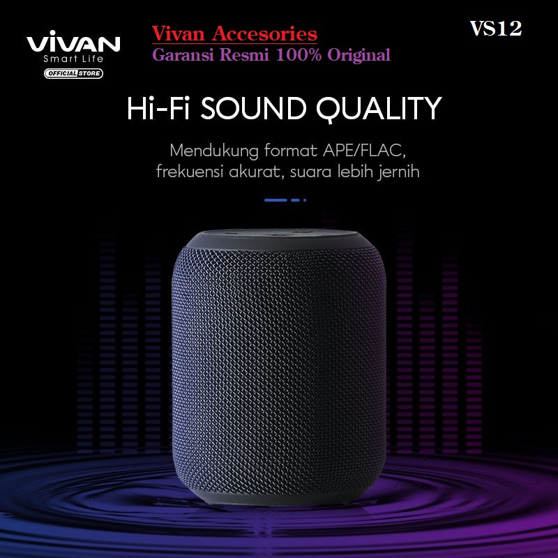 VIVAN VS12 Bluetooth Speaker Surround Sound 360° Waterproof IPX6