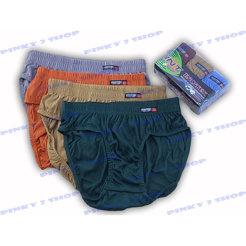 3PCS CELANA DALAM PRIA CD LAKI-LAKI KATUN POLOS SEMPAK COWOK DUS INOTEX UKURAN M,L,XL