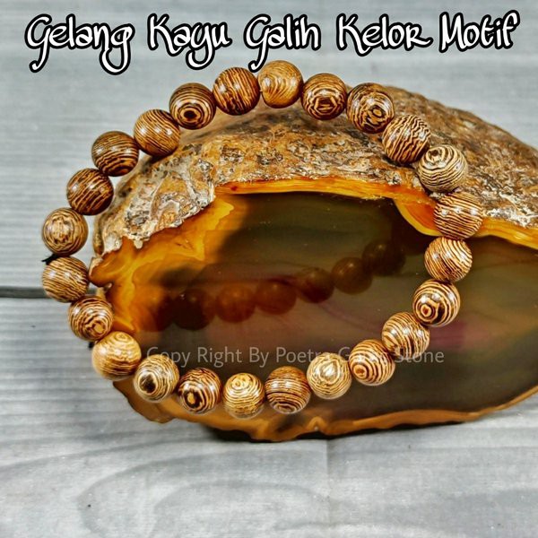 Gelang Kayu Alam Galih Kelor Motif Termurah