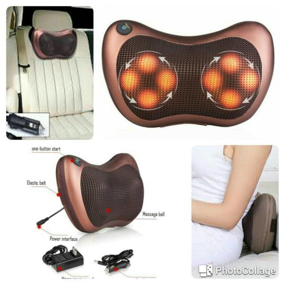 PROMO Bantal Pijat Rumah Dan Mobil / BANTAL MASSAGE ELEKTRIK Portable  Bantal Pijat 8 Bola Massage Pillow Mobil dan Rumah Car Home