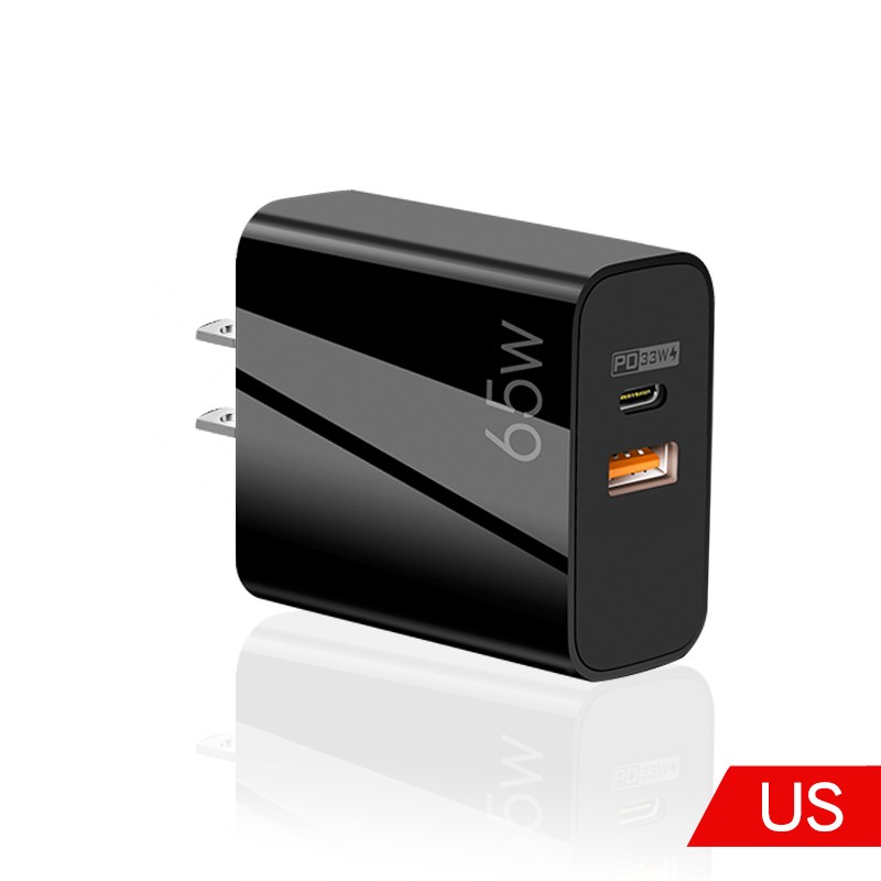 Adapter Charger Dinding 65w USB Tipe C PD US / EU Plug Untuk iPhone / Android