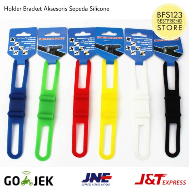 Silicone Bracket Holder Flashlight Senter Sepeda
