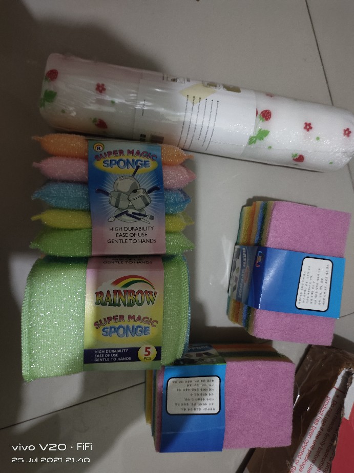 Promo Spon 6 Pcs / Busa Cuci Piring / Sponge Serbaguna Hl112 Isi 2 Pak