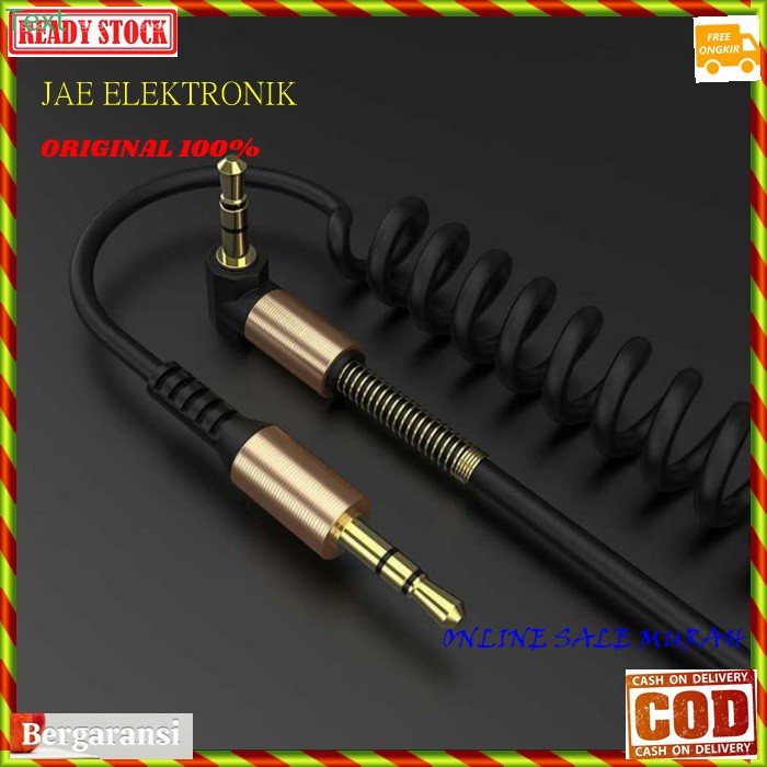 G256 Jek kabel 3,5mm cowo Audio aux jack cable spiral hp handphone musik suara headset universal fungsimulti sound system adapter konektor sambungan splitter penyambung suara headset converter male original  BISA SEGALA JENIS HP  BISA SEGALA JENIS AUDIO S