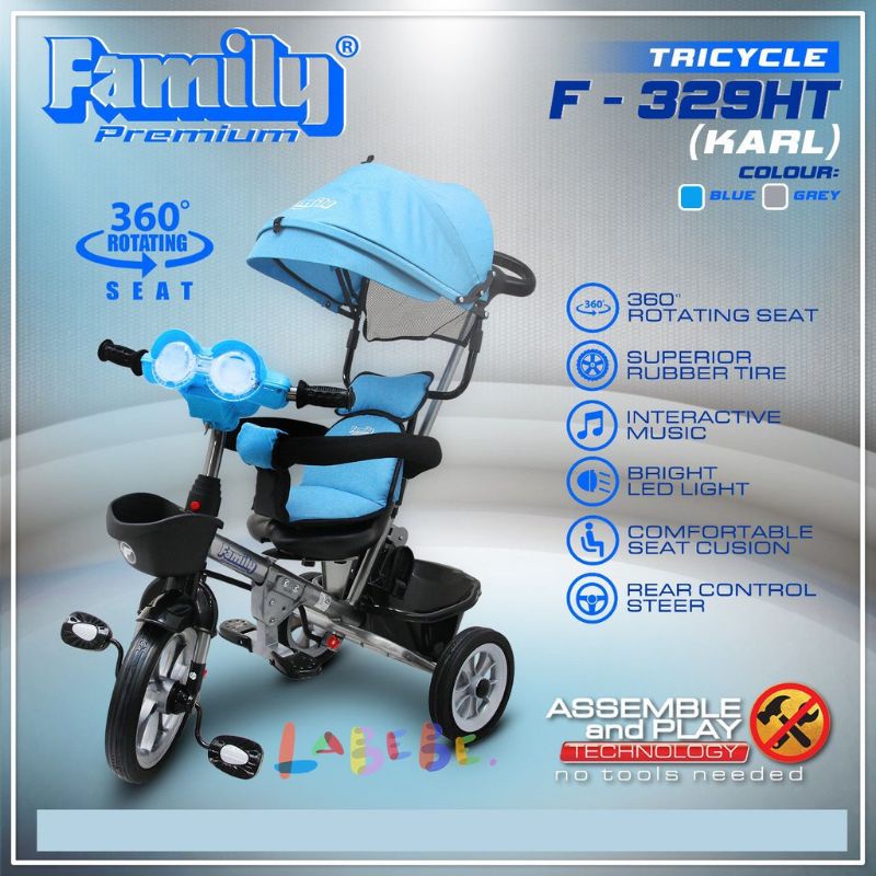 Sepeda Roda Tiga Tricycle Family 329 HT