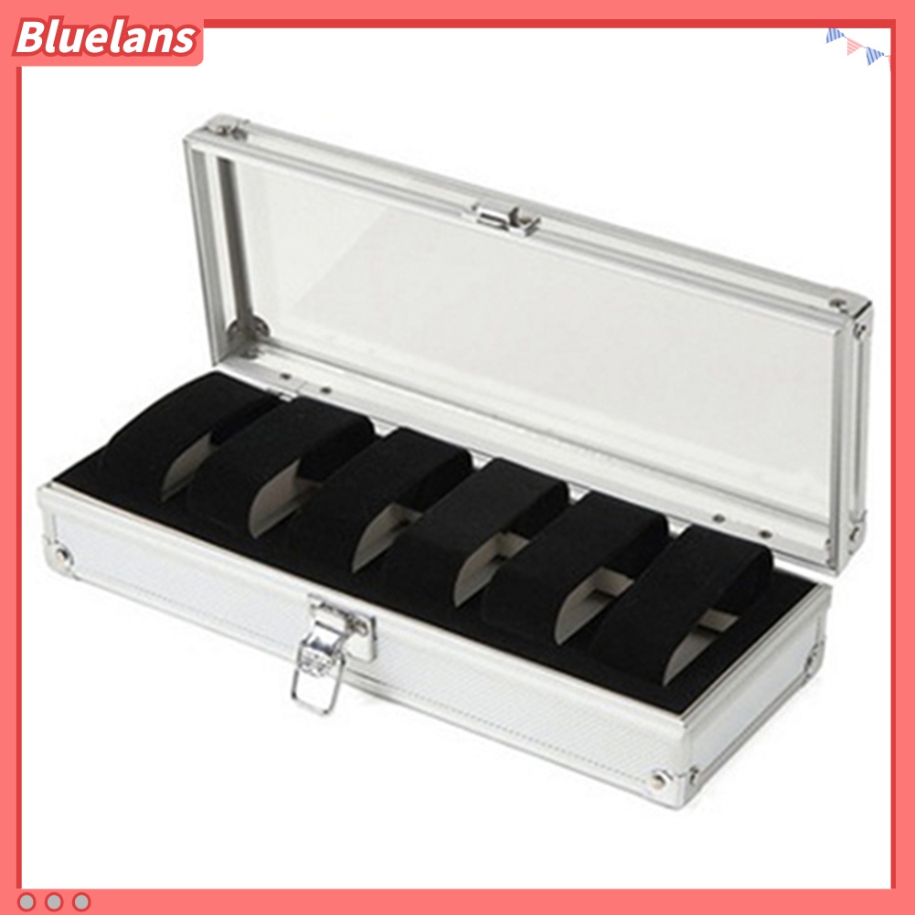 Kotak Organizer Jam Tangan Multifungsi 6 / 12 Sekat Bahan EVA Aluminum Alloy