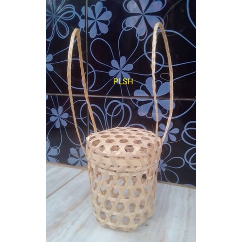 anyaman bambu tas bulat d 10 t 12