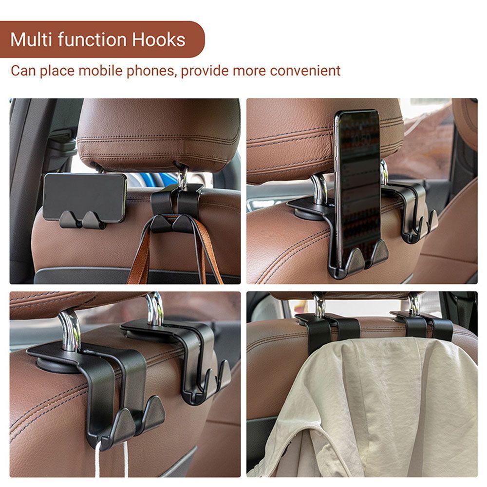 Nickolas1 Pengait Belakang Kursi Mobil Universal Tahan Lama Aksesoris Mobil Car Decor Kreatif Kepala Ganda Gantungan Belakang Kursi Hook