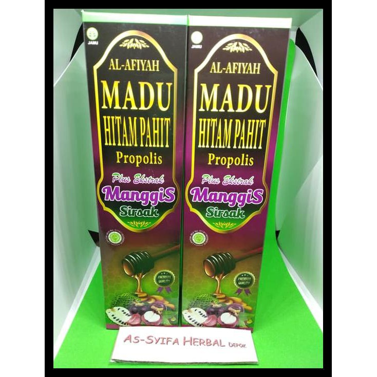 

TERLARIS! Madu Hitam Pahit Plus Sirsak dan Kulit Manggis Al Afiyah