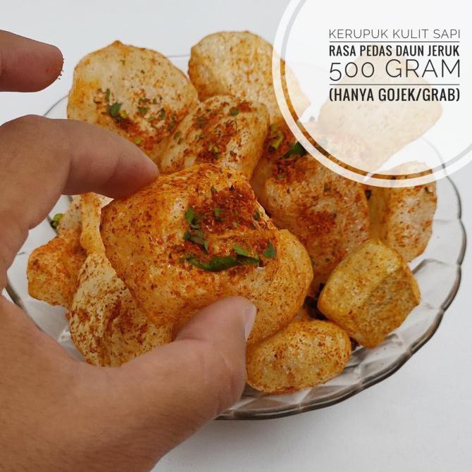 

Kerupuk Kulit Sapi Asli Matang Rasa Pedas Daun Jeruk 500 gr - krupuk