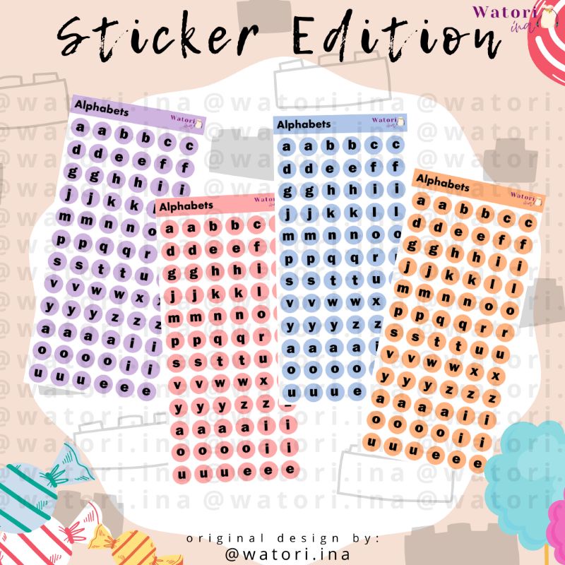 

ALPHABETS STICKER SHEETS / STIKER HURUF ALFABET