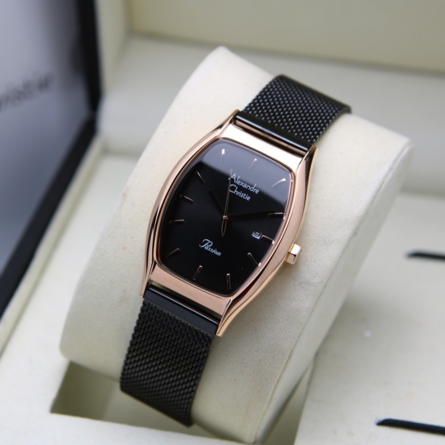 ALEXANDRE CHRISTIE AC 2939 ROSEGOLD BLACK STAINLESS WANITA. ORIGINAL