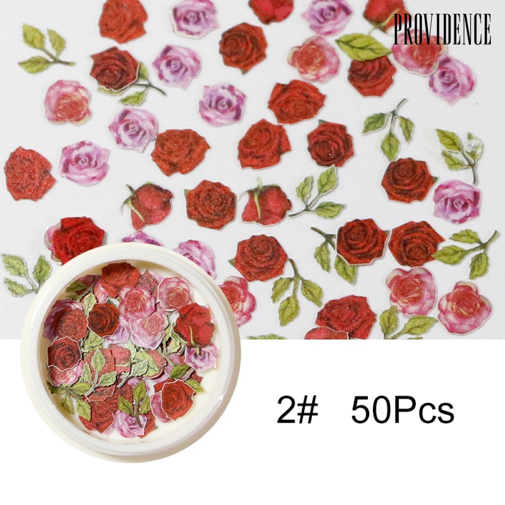 Providence Simulation Rose Marguerite Sakura Decals Wood Pulp Slices Nail Art Decorations