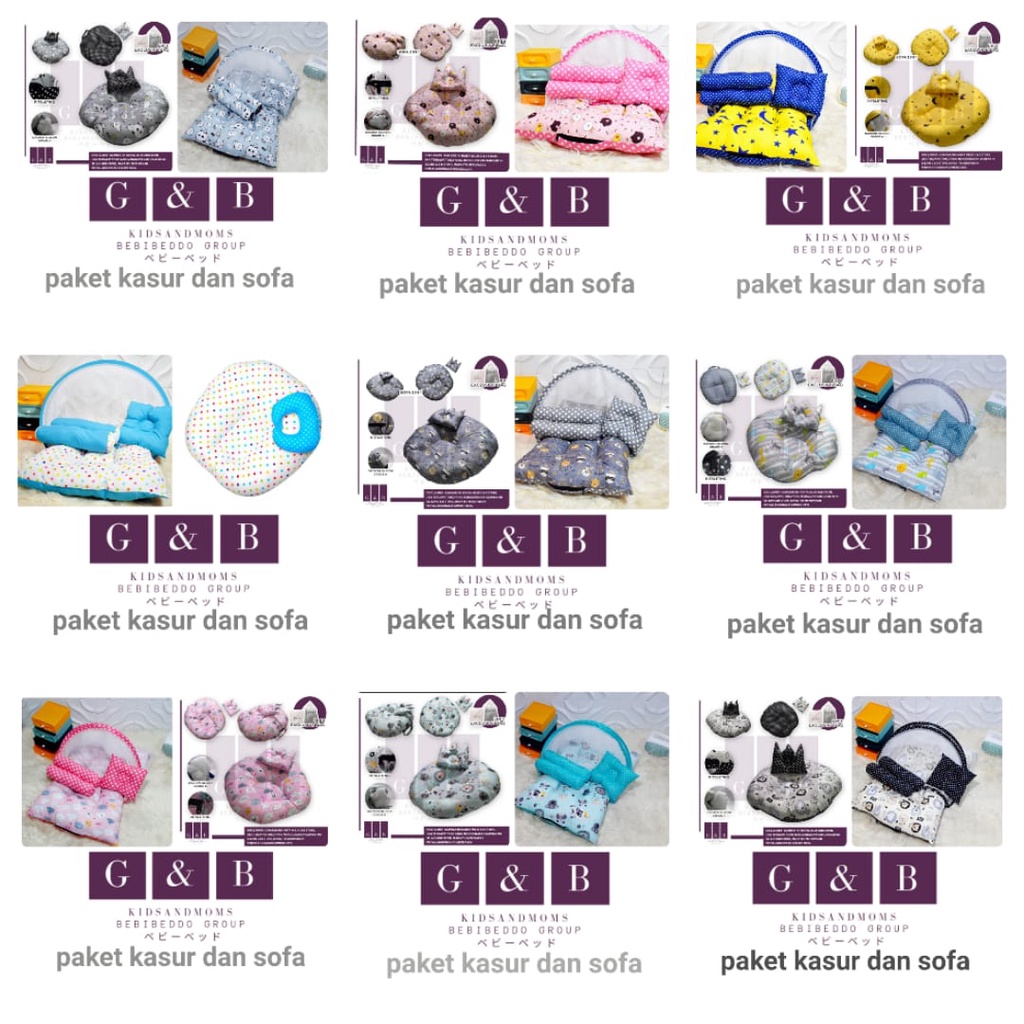 Paket Hemat Kasur bayi kelambu dan Sofa Bayi (Kasur Lipat Fullset) free bantal kelambu + tas