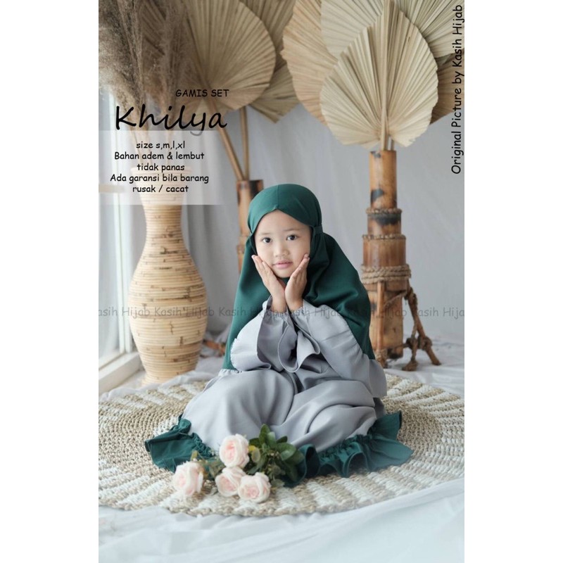 gamis anak perempuan “khilya”/gamis anak+kerudung anak 2-11tahun by kasihhijab