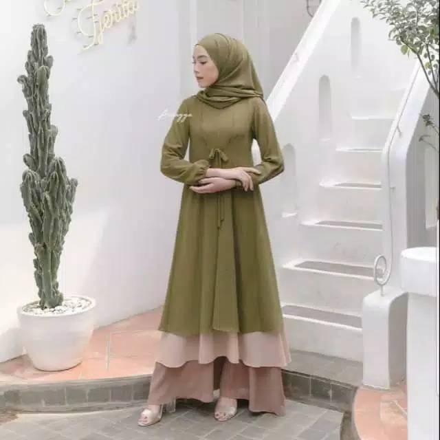 Kinara maxi gamis syar'i putih benhore abu tosca navy maron hujan