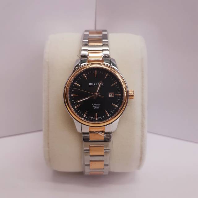 JAM TANGAN WANITA RHYTHM 1610 SILVER ROSEGOLD BLACK.ORIGINAL