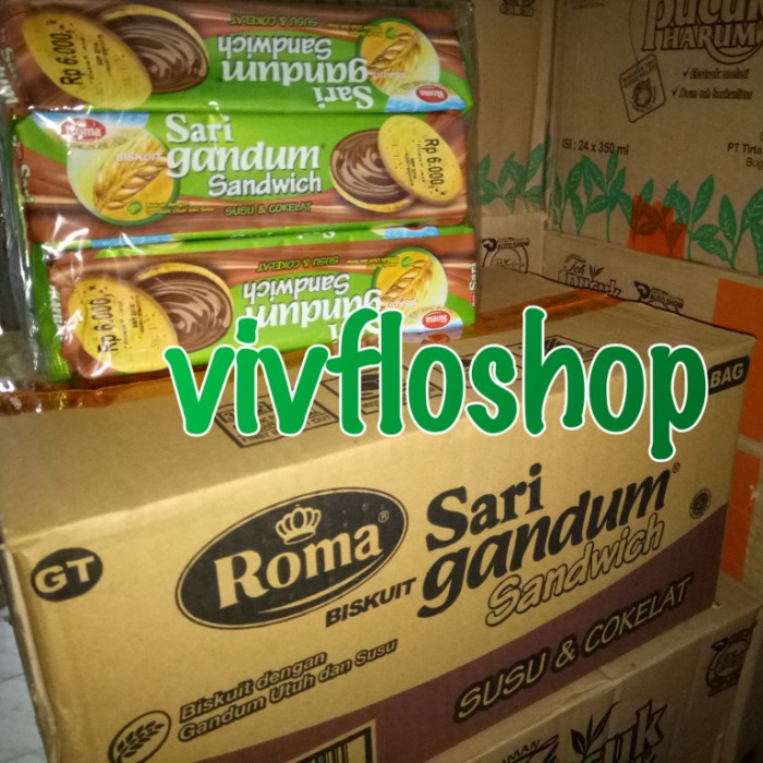 

T20Re Kardusan & Eceran Biskuit Roma Sari Gandum Sandwich 115 Gram - Kacang Ht51Gr