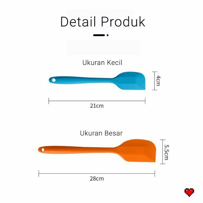 Spatula Silikon Tahan Panas Food Grade Pengaduk Solet Silicone SW03