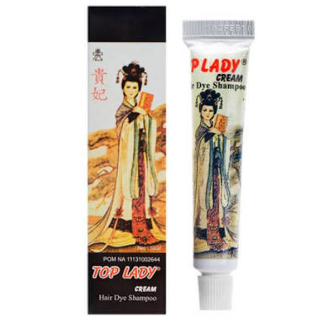 TOP LADY Cream Paste Hair Dye Shampoo Black Semir rambut Pewarna Uban 10 gr