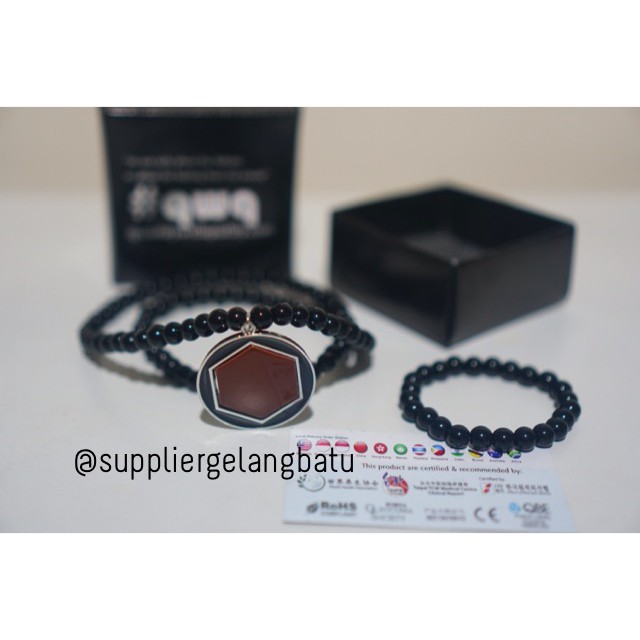 KALUNG lafadz giok hitam Ginsamyong silver al nabil azhikra obsidian black onyx natural therapy