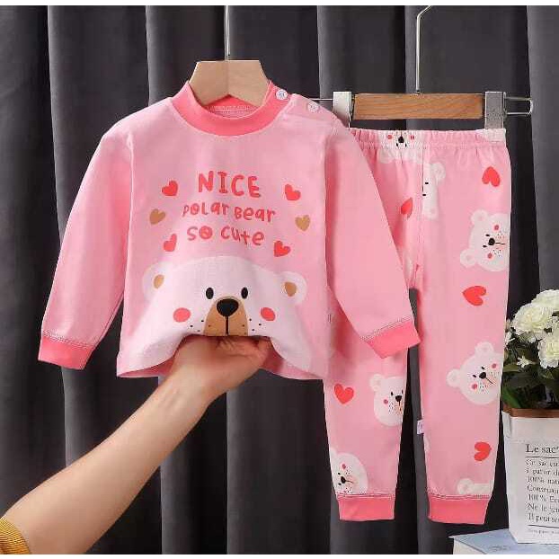 ( zwq ) PJG001-007 Setelan Anak 0-6 Tahun Setelan Bayi Piyama Baju Lengan Panjang + Celana Panjang, Baju Tidur Anak Setelan Piyama Bayi Set Lengan Panjang